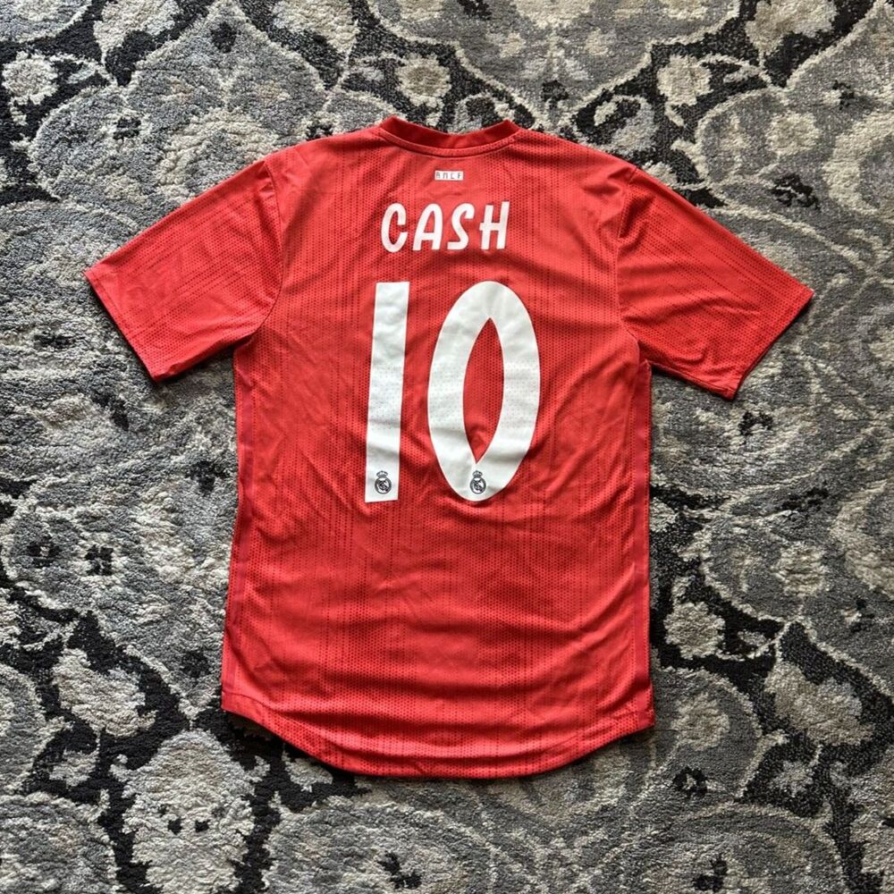 Adidas Real Madrid Red Soccer Jersey Mens Medium Cash 10# 2018/19